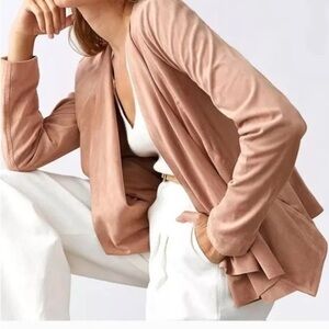 LAST CHANCE! NEW Anthropologie Hutch Faux Suede Draped Faux Suede Jacket Blush